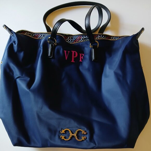 C Wonder Nylon Oversized Blue Handbag EUC - Picture 9 of 9